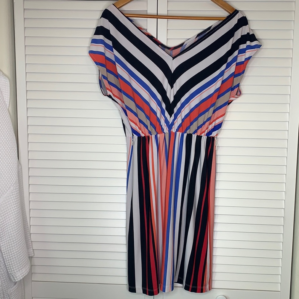 Striped Summer VNeck Dress